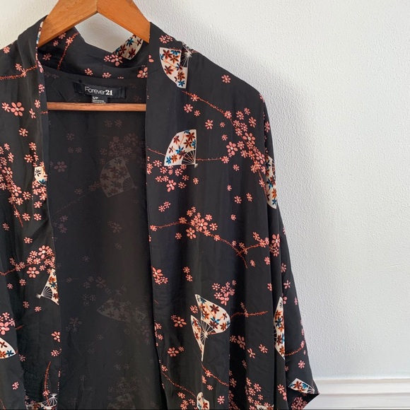 FOREVER 21 Short Sleeve Boho Kimono Cardigan Top - Picture 9 of 12